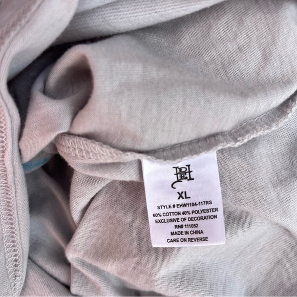 Ed Hardy Gray Cropped T-Shirt Heart Eagle Embellished Y2K Size XL - Picture 5 of 7